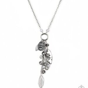 Paparazzi Hearts Content Silver Always Charm Silver Necklace & Earrings Set